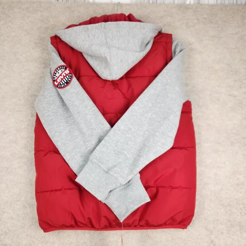 Levi's Puffer Jacket Hoodie Boys Large or Men's Small Skater Y2K